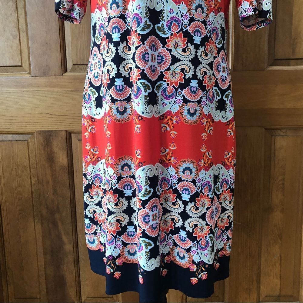 Eliza J Paisley Shift Dress Size 10 - Picture 3 of 9